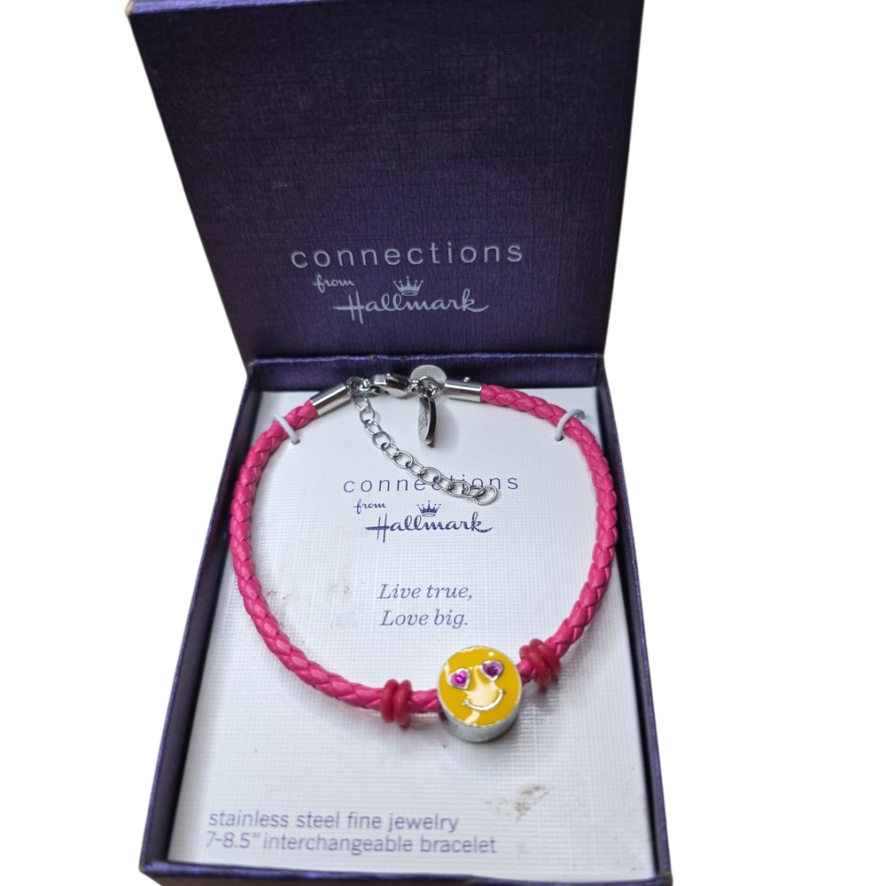 Hallmark Pink Heart Eyes Emoji Bracelet